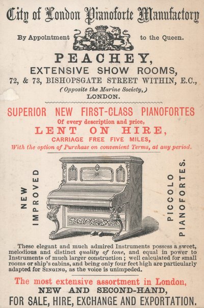 Carte de visite de Peachey - English School