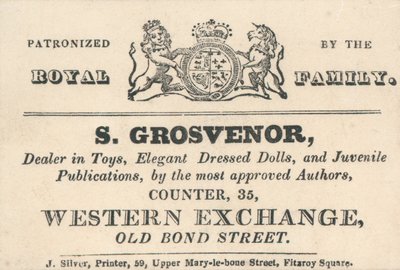 Carte de visite de S Grosvenor - English School