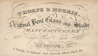 Carte de visite de Thorpe & Morris - English School