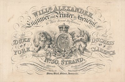 Carte de visite de William Alexander - English School