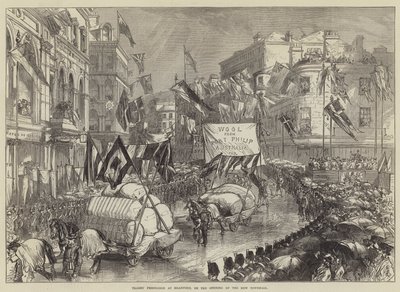 Procession des métiers à Bradford, lors de l