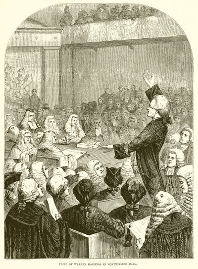Procès de Warren Hastings dans le Westminster Hall - English School