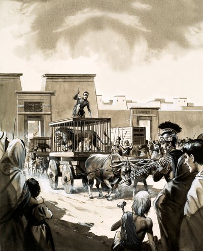 Transport de lions au cirque à Rome - English School
