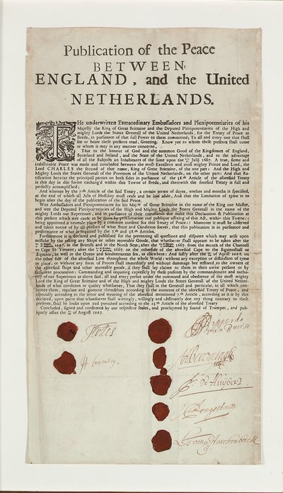 Traité de Breda, 1667 - English School