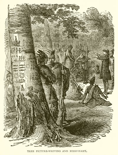 Écriture picturale sur arbre et missionnaire - English School