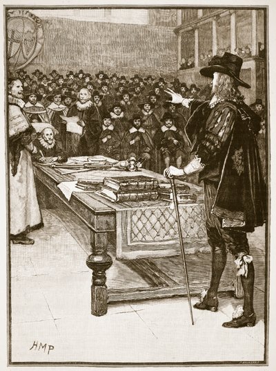 Procès de Charles, illustration de Cassells Illustrated History of England - English School