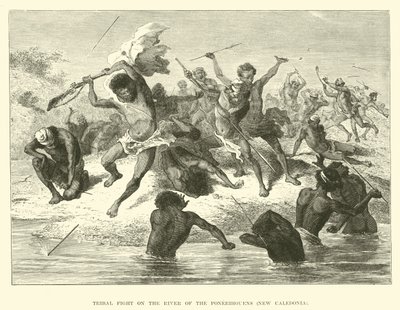 Combat tribal sur la rivière des Ponerihouens, Nouvelle-Calédonie - English School