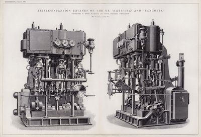Moteurs à triple expansion du SS "Mariposa" et "Langosta" - English School