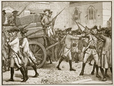 Troupes escortant le papier timbré à l