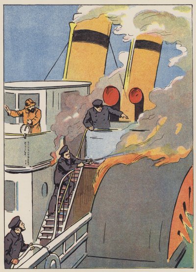 Essayer de sauver le navire en feu - English School