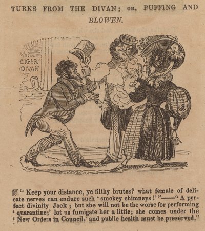 Turcs du Divan; ou, Puffing and Blowen; dessin humoristique - English School