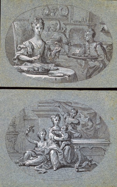 Deux scènes domestiques, vers 1725 - English School