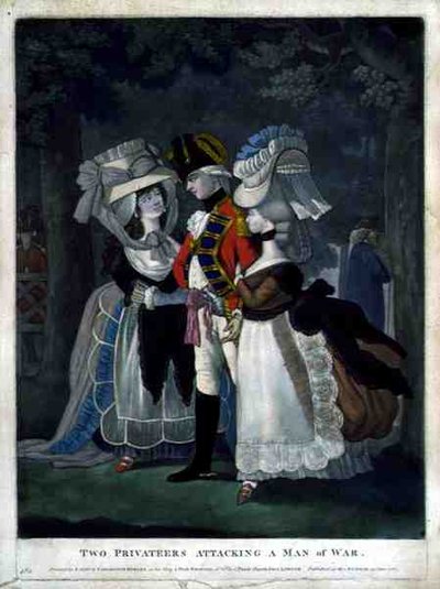Deux corsaires attaquant un navire de guerre, publié par Carington Bowles - English School