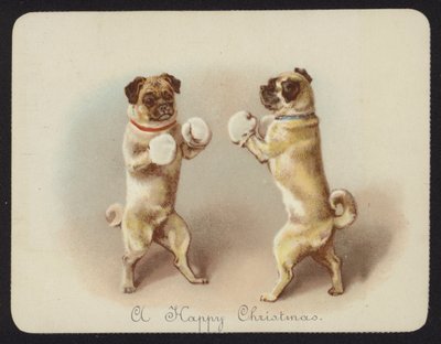 Deux chiens boxant - English School