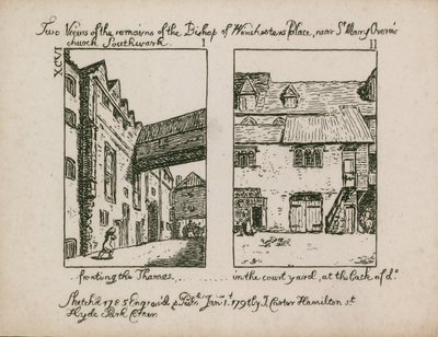 Deux vues des vestiges du palais de l