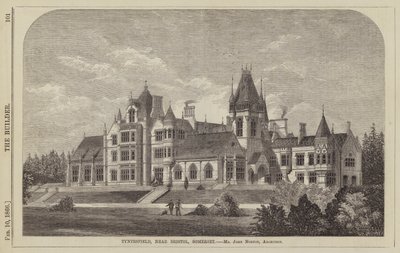 Tyntesfield, près de Bristol, Somerset, M. John Norton, Architecte (gravure) - English School
