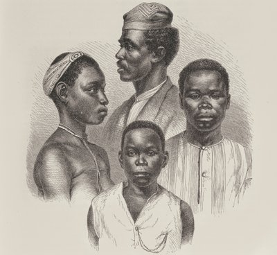 Types de la côte de Loango, de The History of Mankind, Vol.III, par Prof. Friedrich Ratzel, 1898 - English School