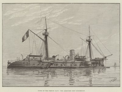 Types de la marine française, le navire blindé Duguesclin (gravure) - English School