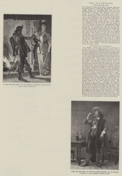 Sous la robe rouge, au théâtre Haymarket (gravure) - English School