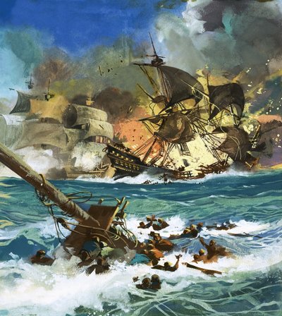 Navire à voile non identifié explosant - English School
