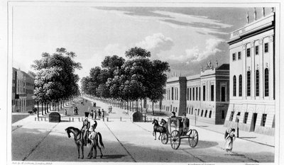 Unter den Linden, de Saint-Pétersbourg : Journal de voyages vers et depuis cette capitale par A.B. Granville, publié en 1828 - English School