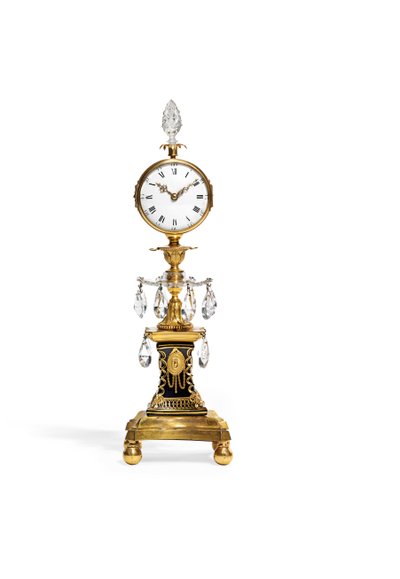 Horloge candélabre George III inhabituelle, fin du 18e siècle - English School