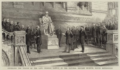 Dévoilement de la statue du défunt Charles Darwin au Musée d