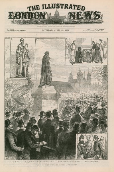 Dévoilement de la statue de Lord Beaconsfield à Westminster - English School