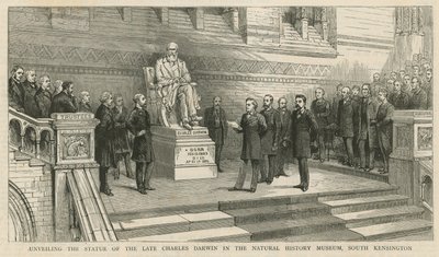 Dévoilement de la statue du défunt Charles Darwin au Musée d