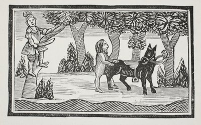 Valentin et Orson, illustration de Chap-books du XVIIIe siècle par John Ashton, pub. 1882 - English School