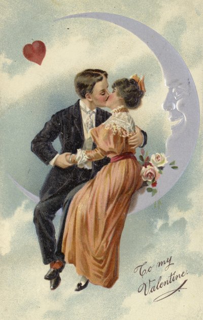 Carte de Saint-Valentin, avec couple s