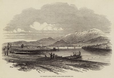 Terre de Van Diemen, Hobart Town, depuis Kangaroo Bay (gravure) - English School