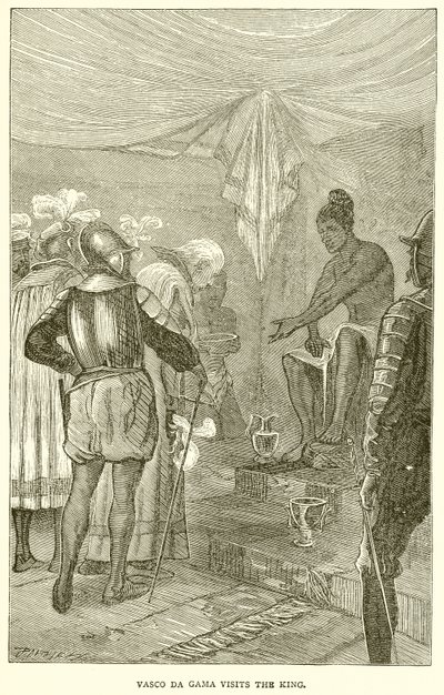 Vasco de Gama rend visite au roi - English School