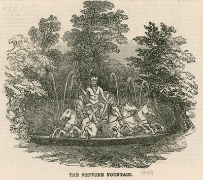 Jardins de Vauxhall, Londres : La fontaine de Neptune - English School