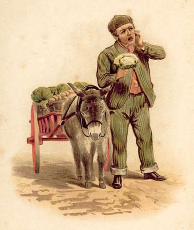 Vendeur de légumes (chromolithographie) - English School