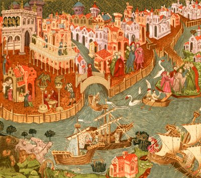 Venise (lithographie couleur) - English School