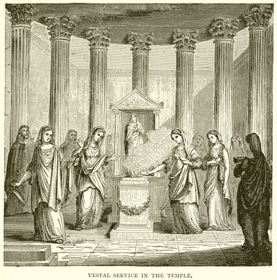 Service vestal dans le temple - English School