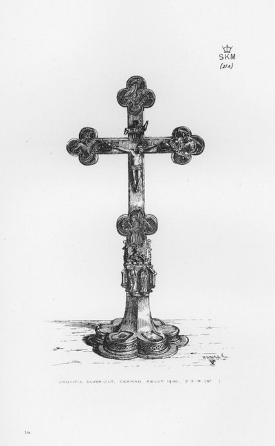 Musée Victoria et Albert : Crucifix, argent doré, allemand vers 1400 - English School