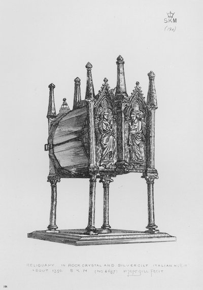 Musée Victoria et Albert : Reliquaire, en cristal de roche et argent doré, italien, vers 1350 - English School