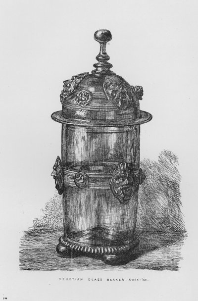 Musée Victoria et Albert : Gobelet en verre vénitien 5954-58 (gravure) - English School