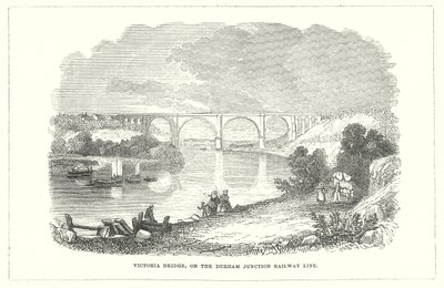 Victoria Bridge, sur la ligne de chemin de fer Durham Junction (gravure) - English School