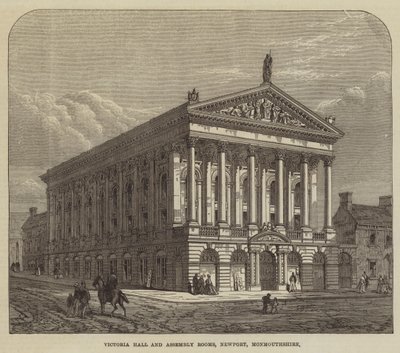 Victoria Hall et salles de réunion, Newport, Monmouthshire (gravure) - English School