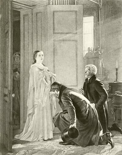 Victoria accueillie comme Reine (gravure) - English School