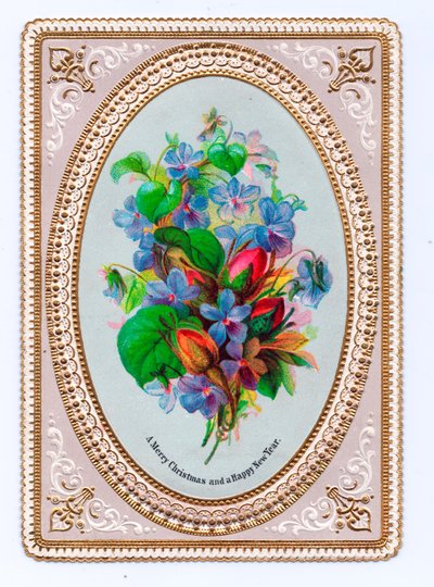 Carte de Noël victorienne, vers 1880 - English School