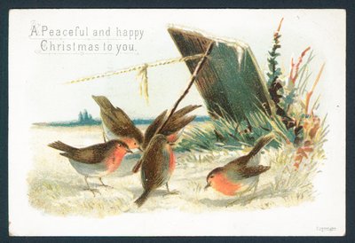Carte de Noël victorienne - Un Noël paisible et heureux pour vous - English School