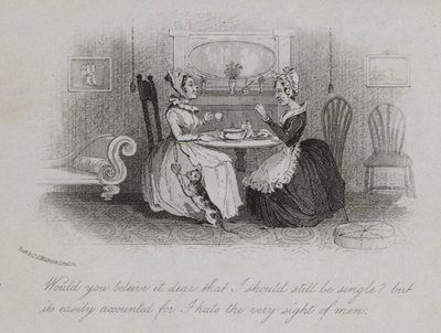 Vieille fille victorienne expliquant la raison de son célibat - English School