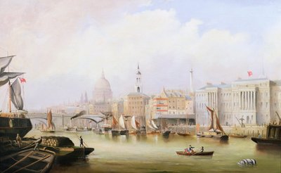 Vue sur la Tamise avec Blackfriars et la cathédrale Saint-Paul au-delà - English School