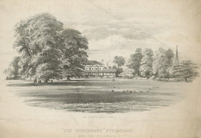 Vue depuis les jardins de The Shrubbery - English School