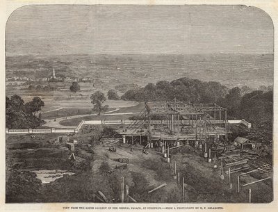 Vue depuis la galerie sud du Crystal Palace à Sydenham - English School