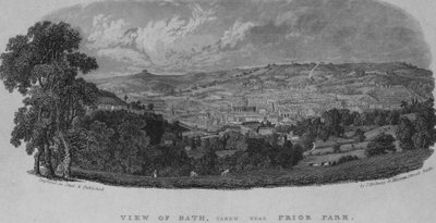 Vue de Bath, prise près de Prior Park (gravure) - English School